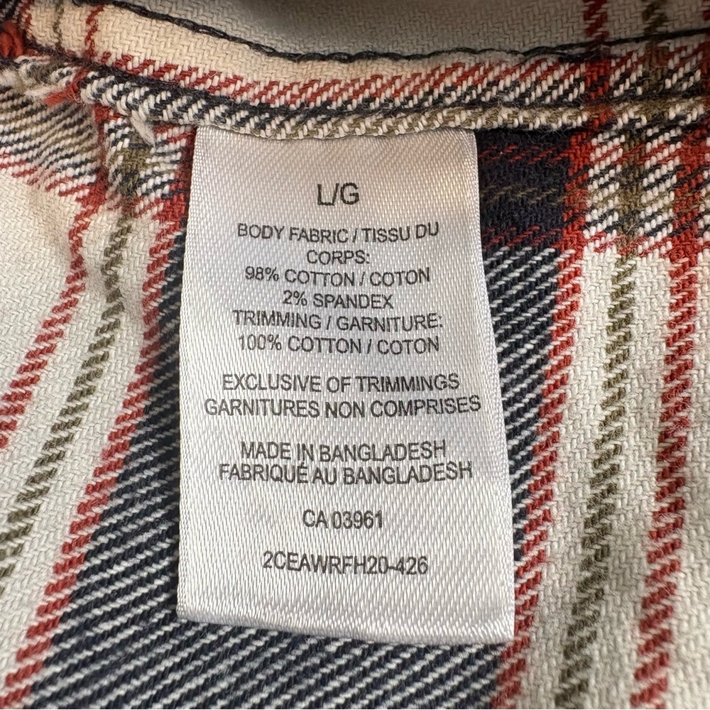 Men's Wind River, Plaid Button up Shirt in Navy, White & Red, Sz Large. - Picture 8 of 8